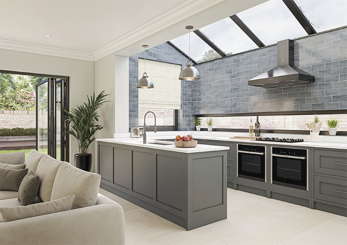 Rolling Hills Velvet, Mineral - Roman Blind - Image 6